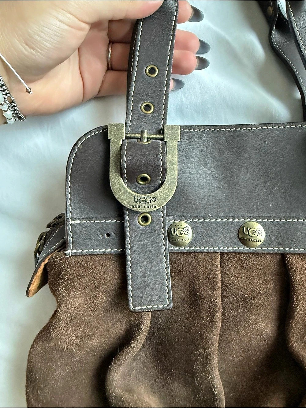 Vintage UGG Australia Brown Suede Shoulder Bag - Picture 5 of 7